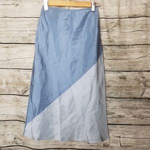 Banana Republic Sz 0 Silk Blue White Geo Skirt.Waist approx: 12 inches Length